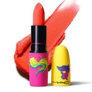 MAC Moon Masterpiece Powder Kiss Lipstick Playing Koi (vibrant coral orange)
